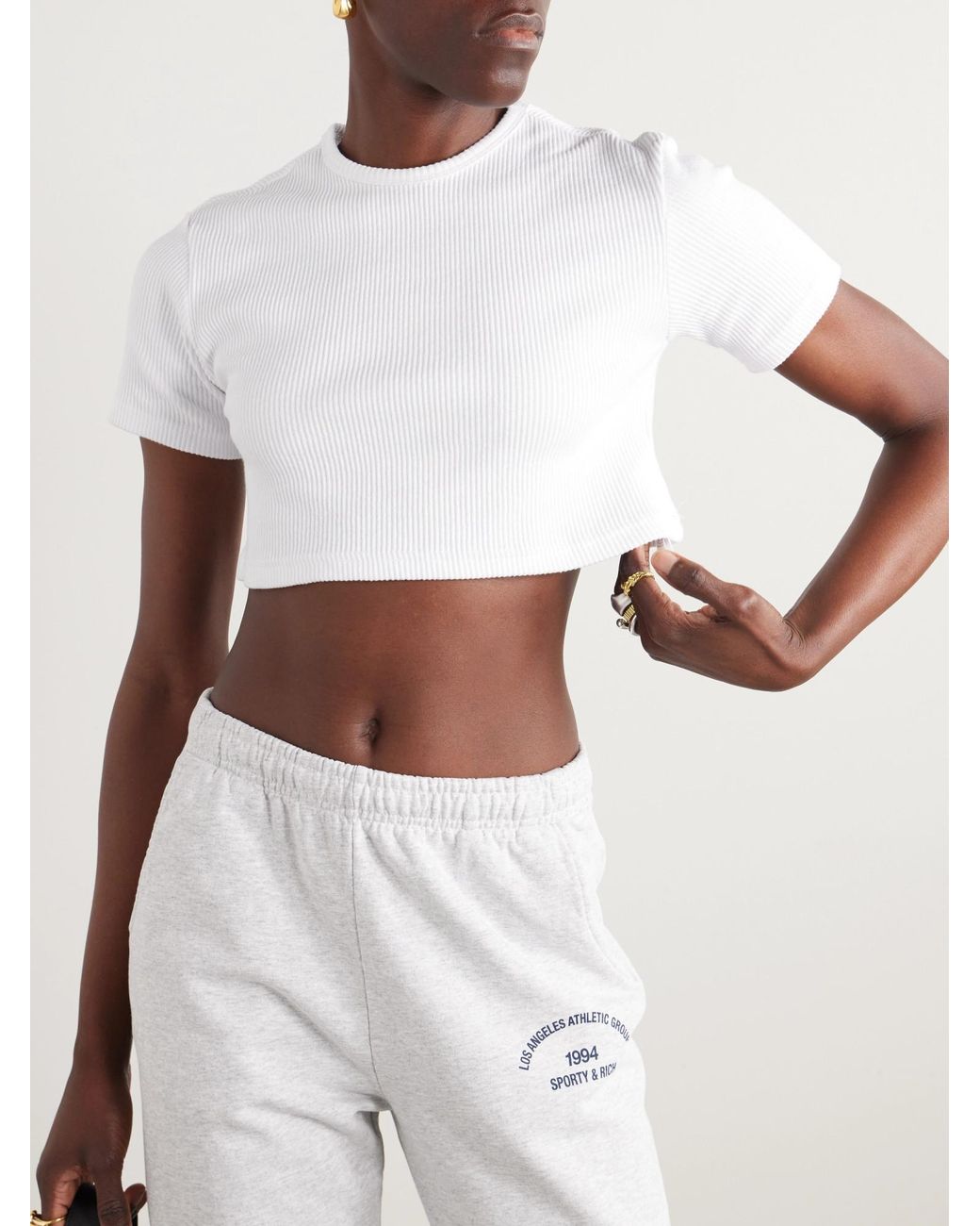Frankie Shop White Minimalist Crop Top