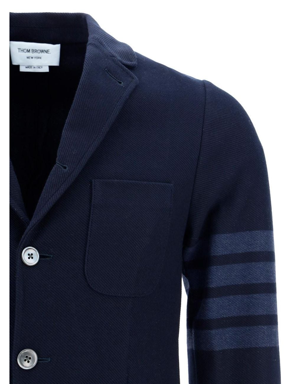 Thom Browne Blue 4-Bar Single-Breasted Jacket for men