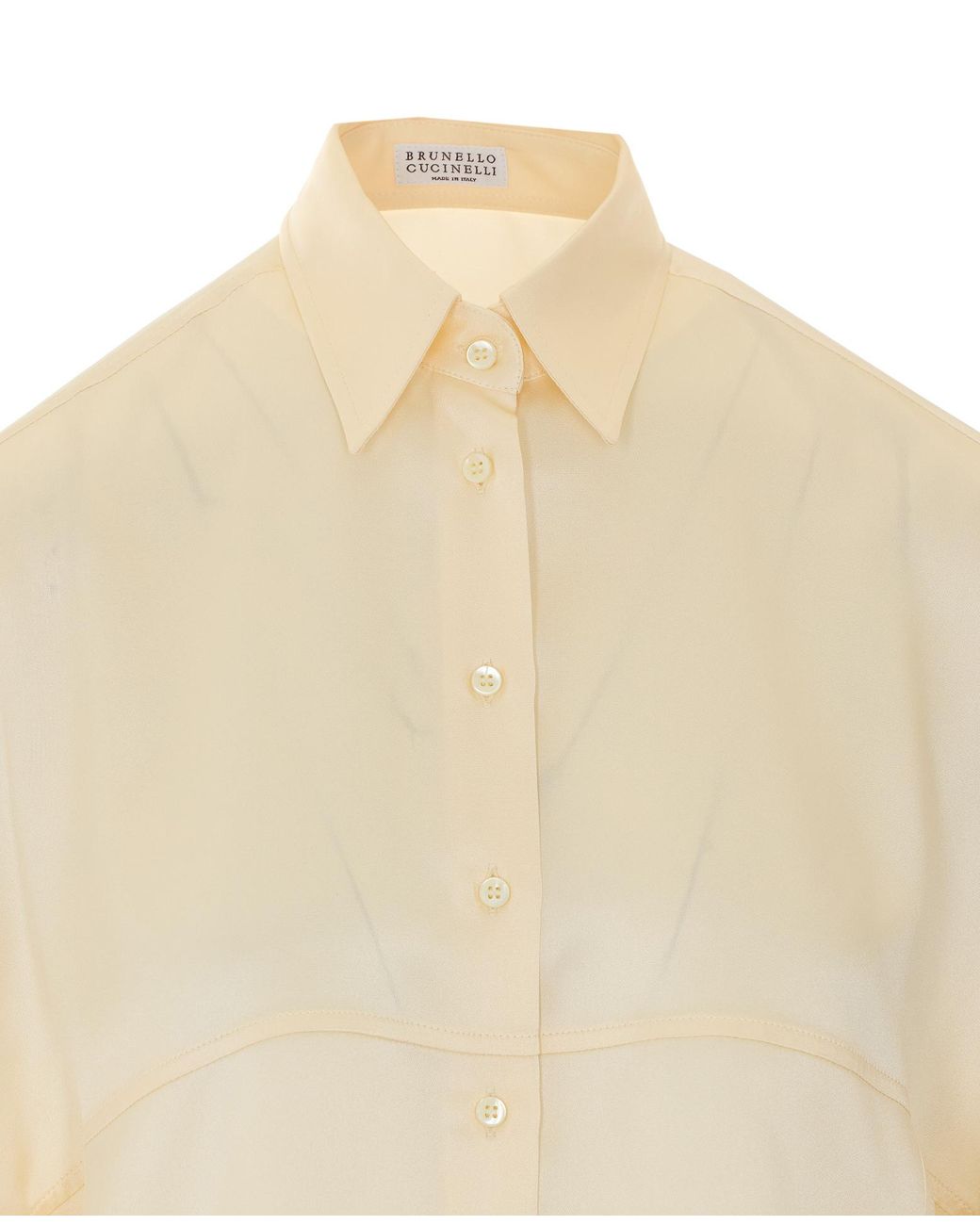 Brunello Cucinelli White Boxy Silk Shirt
