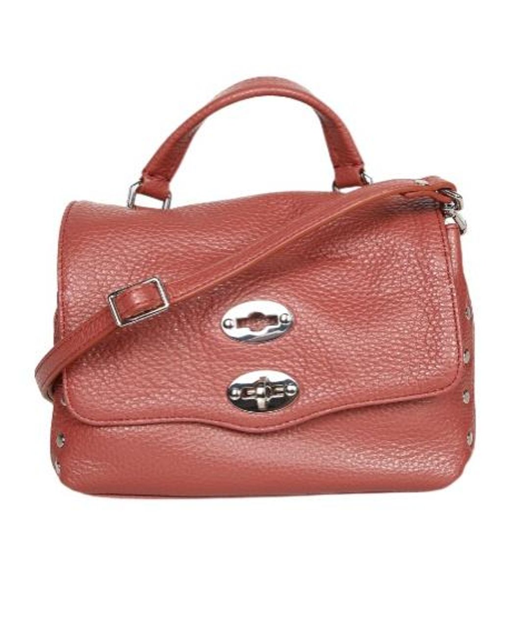 Zanellato Red Studded Top Handle Shoulder Bag