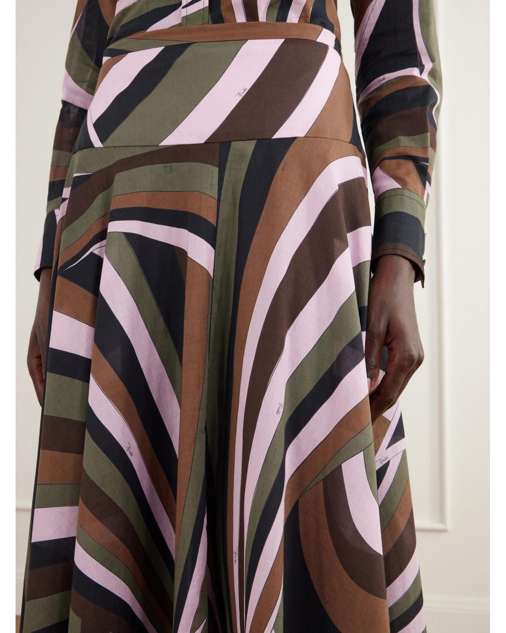 Emilio Pucci Black Long Printed Dress