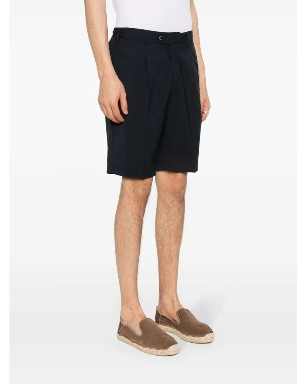 PT01 Black Virgin-Wool Bermuda Shorts for men