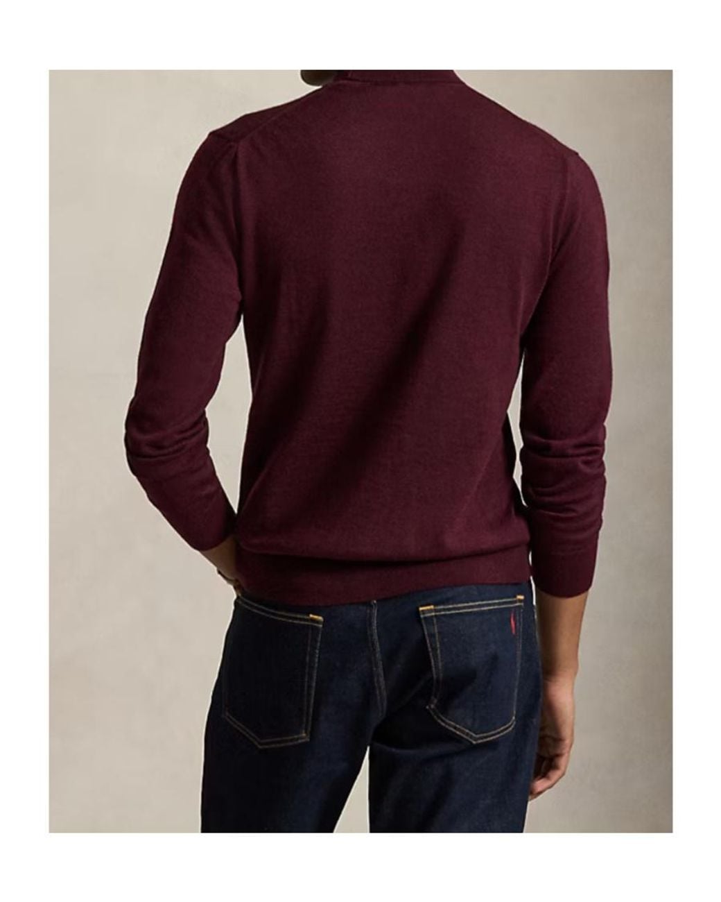 Polo Ralph Lauren Red Washable Wool Turtleneck Sweater for men
