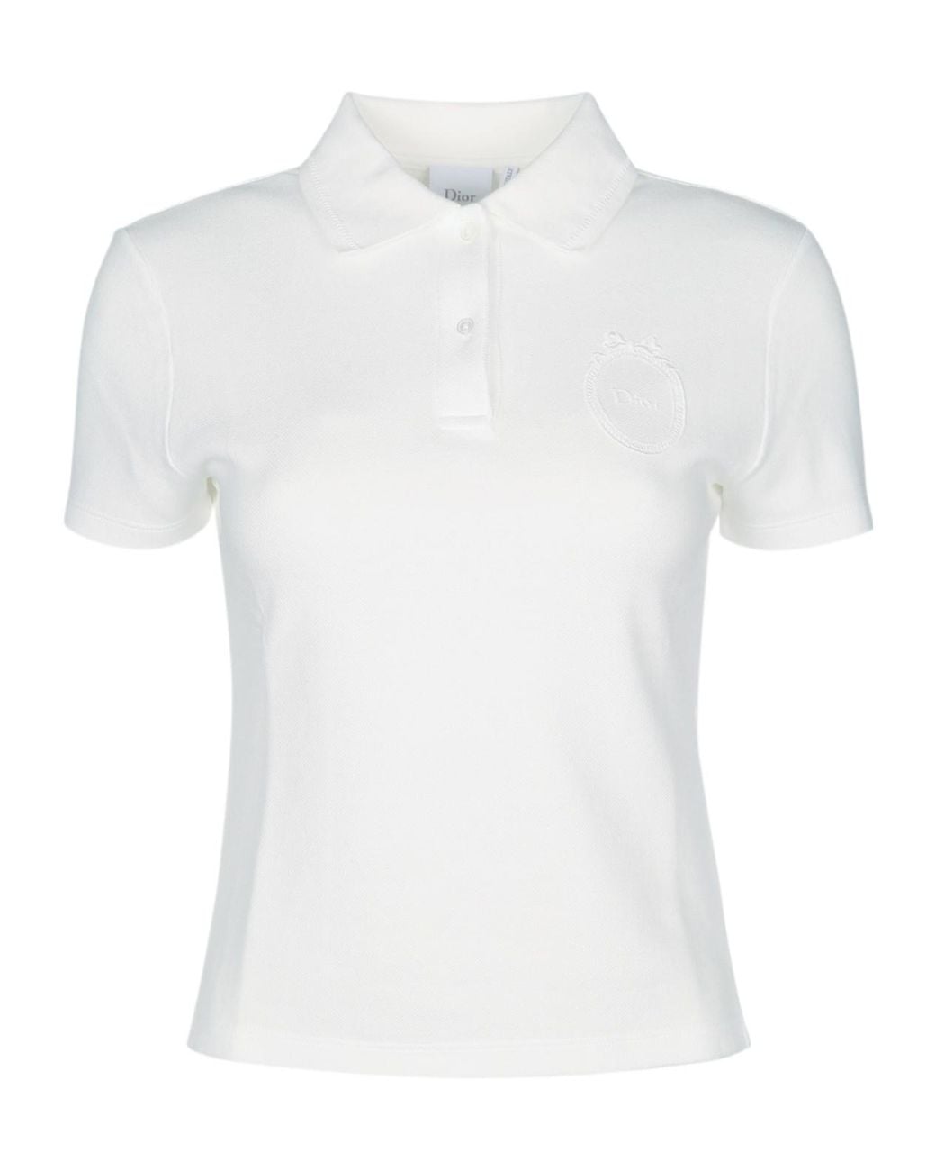 Dior White Médaillon Embroidered Polo Shirt