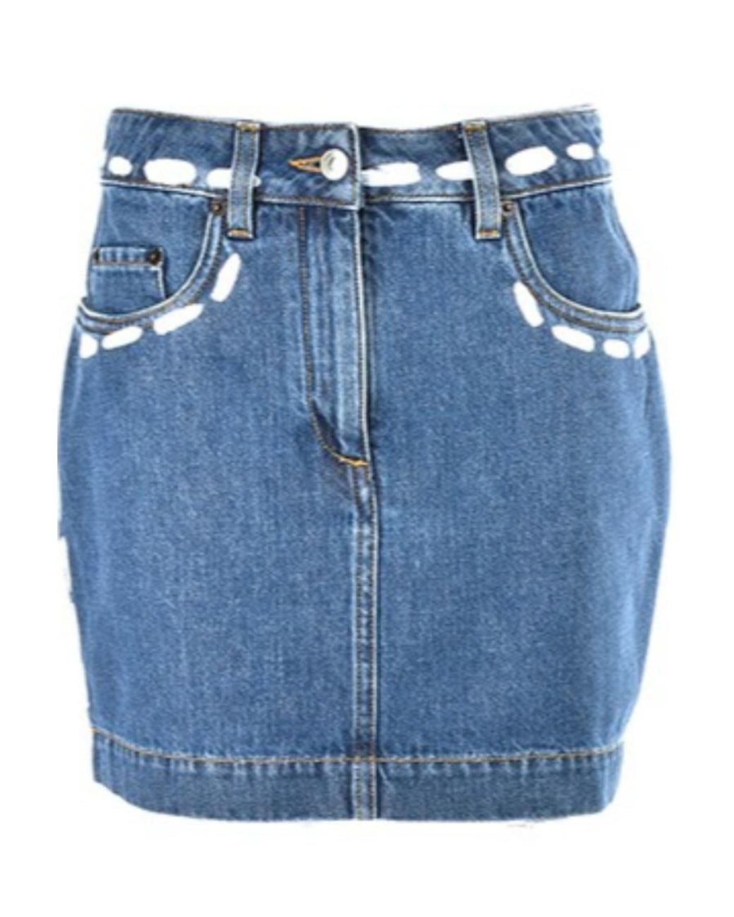 Moschino Blue Cowboy Hip Skirt