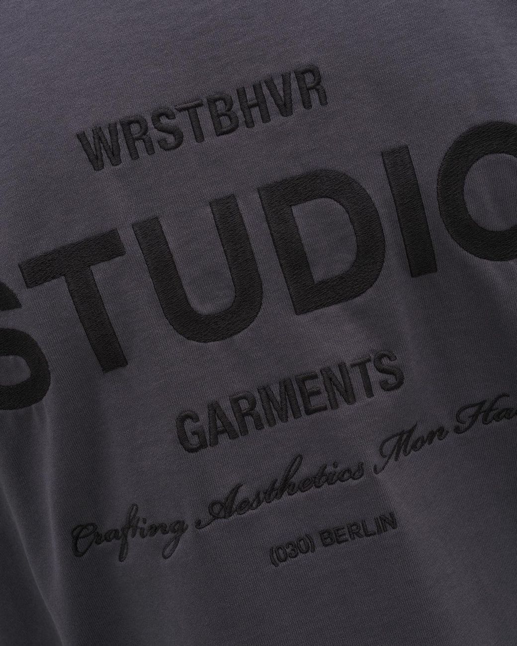 WRSTBHVR Blue Pinstripe T-Shirt for men