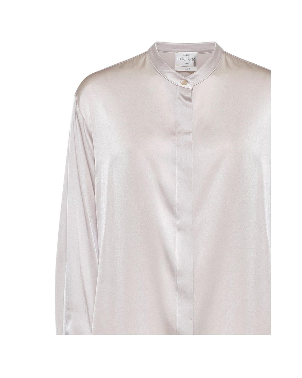 Forte_forte Gray Curved Hem Satin Shirt