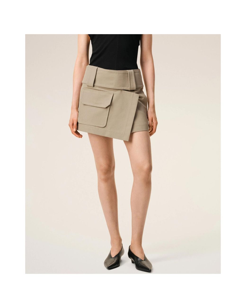 AMI Natural Ami Utility Pocket Mini Skirt