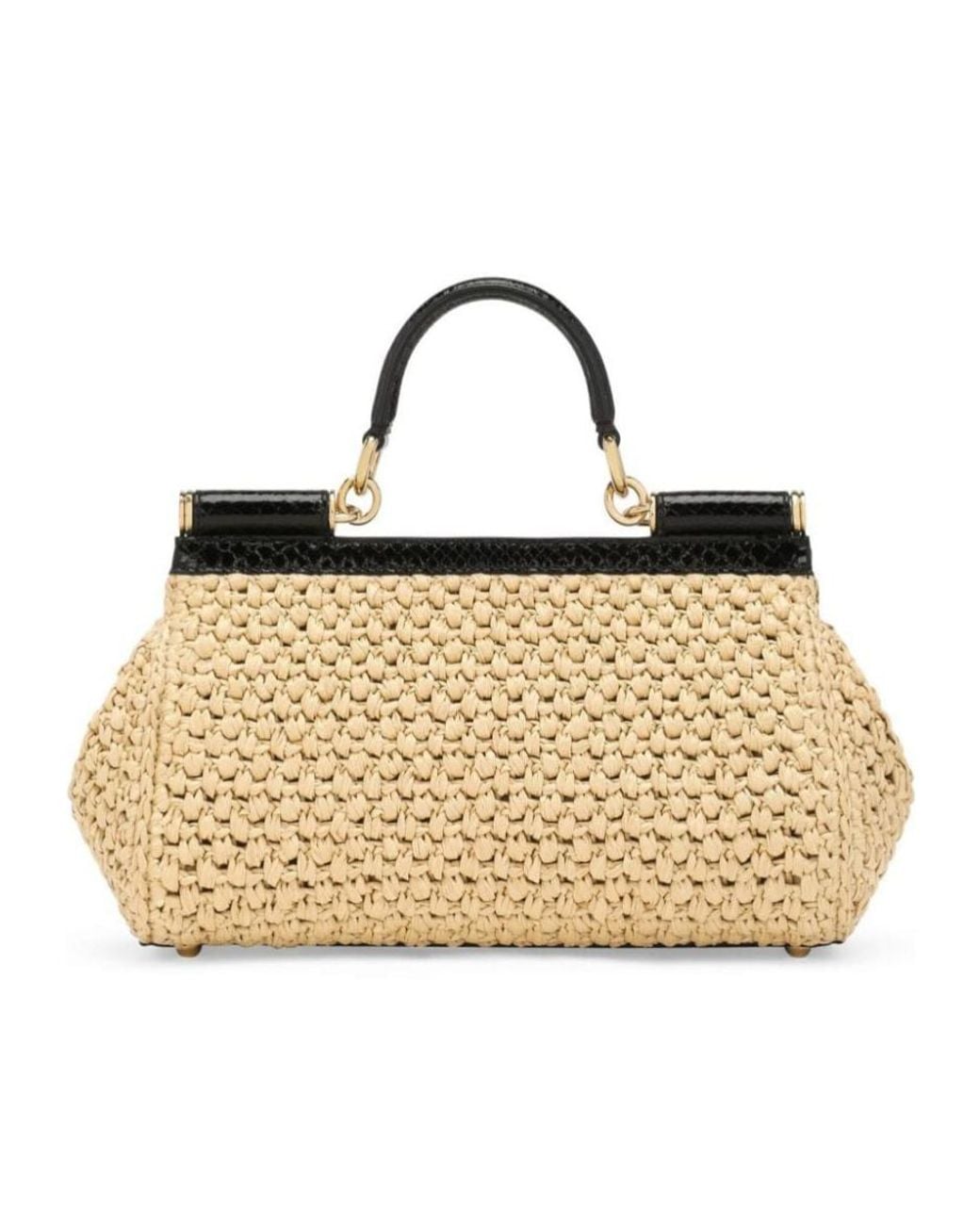 Dolce & Gabbana Metallic Logo Plaque Sicily Handbag