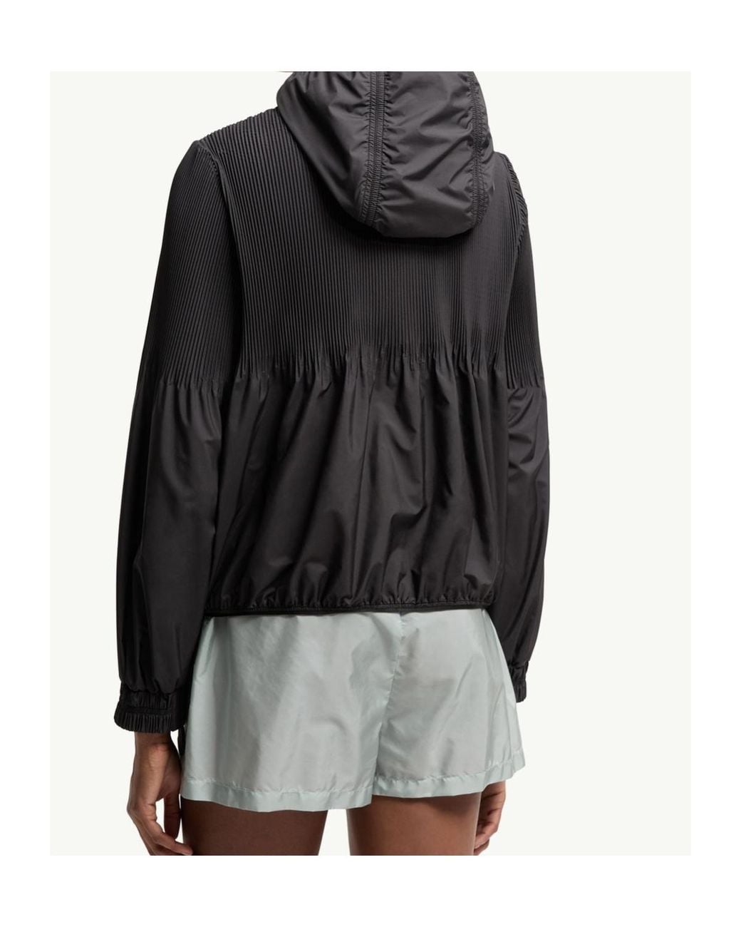 Moncler Gray Anemone Pleated Hooded Jacket