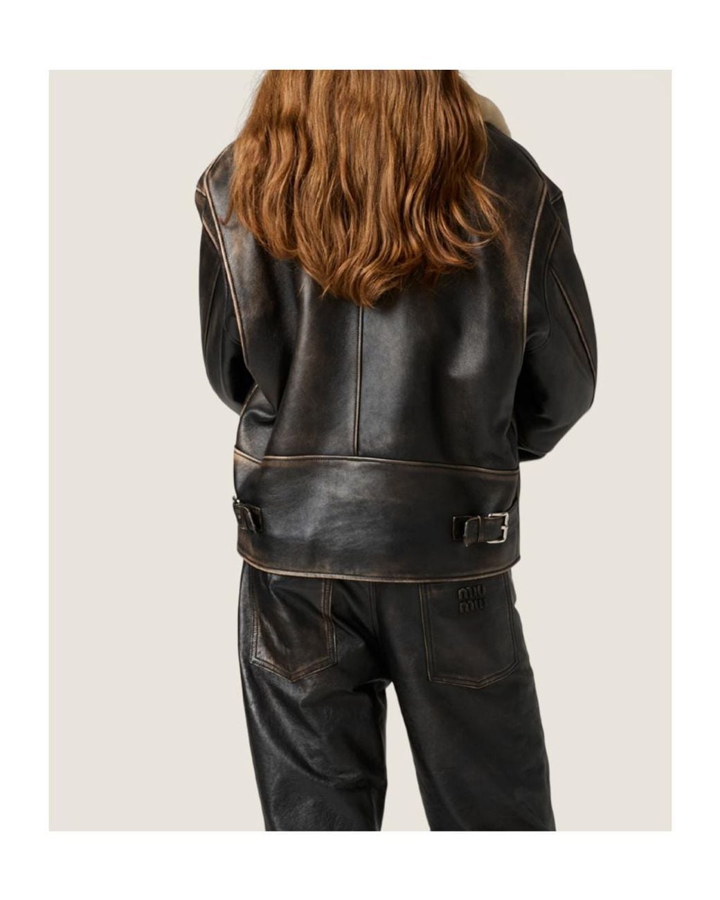 Miu Miu Black Nappa Leather Jacket