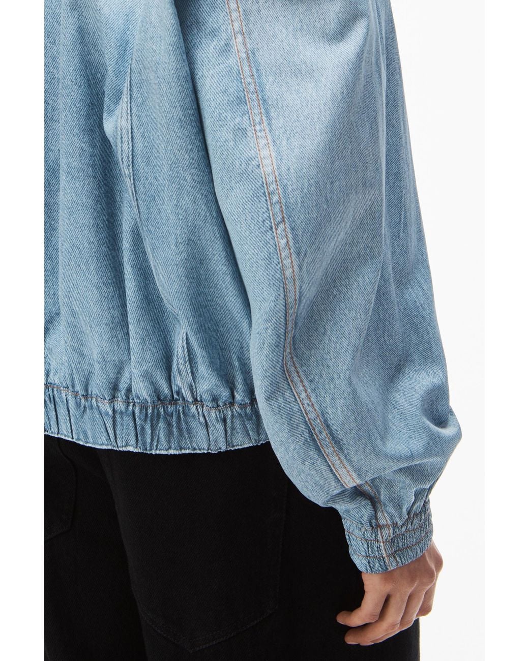 Alexander Wang Blue Denim Bomber Jacket