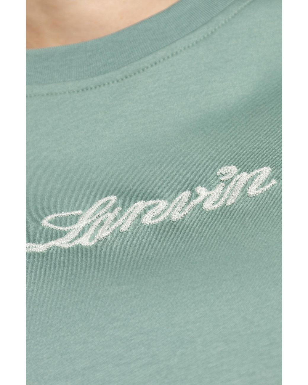 Lanvin Green Logo Embroidered Crewneck T-Shirt