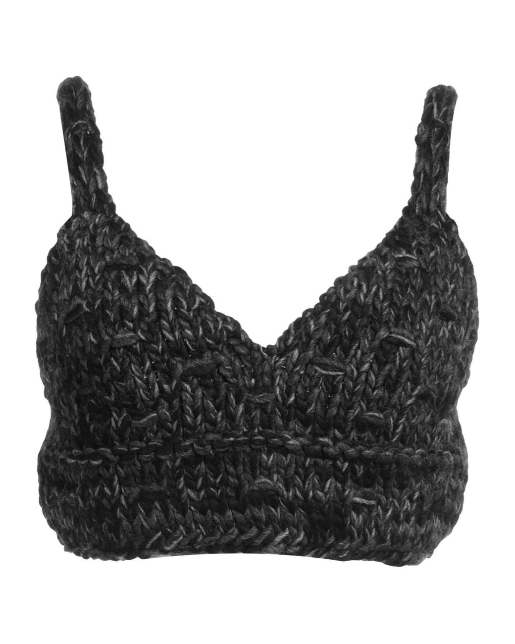 Dolce & Gabbana Black Multicolored Sleeveless Knit Crop Top