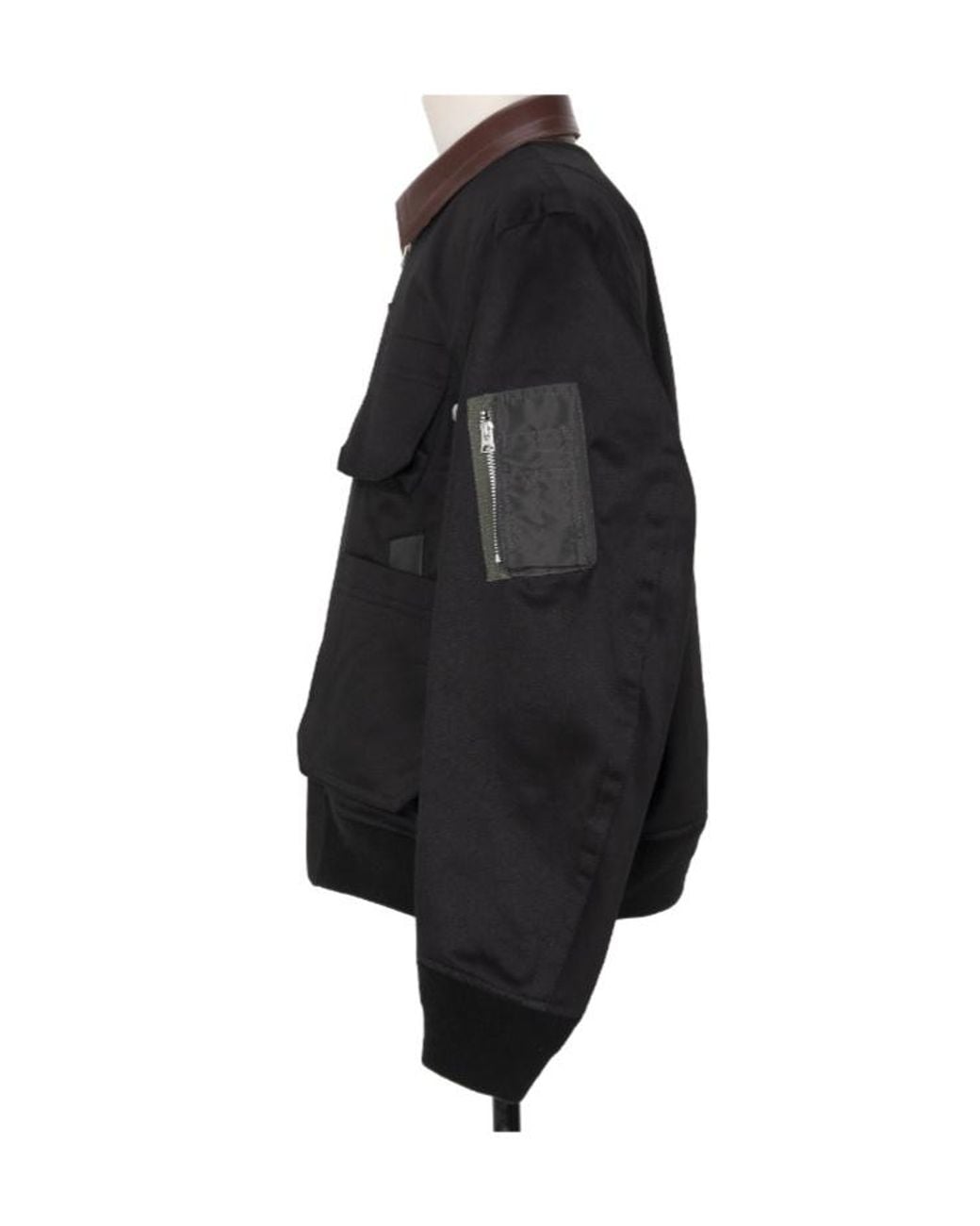 Sacai Black Long-Sleeved Zip-Up Jacket for men