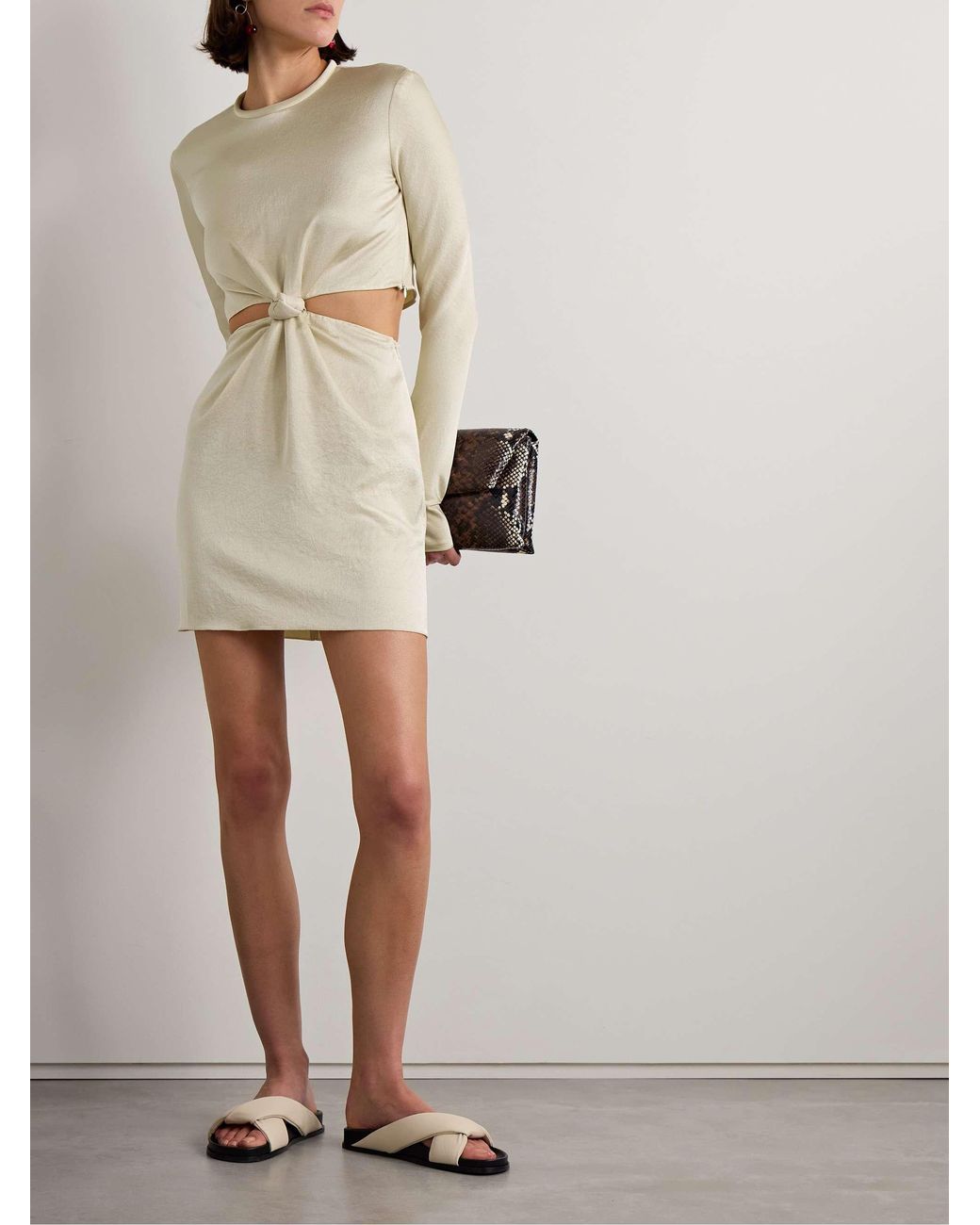 Nanushka Natural Long-Sleeve Dress