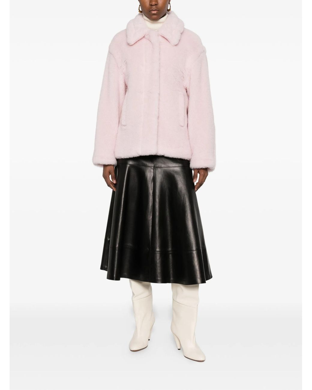 Max Mara Pink Fuggito Button-Up Coat