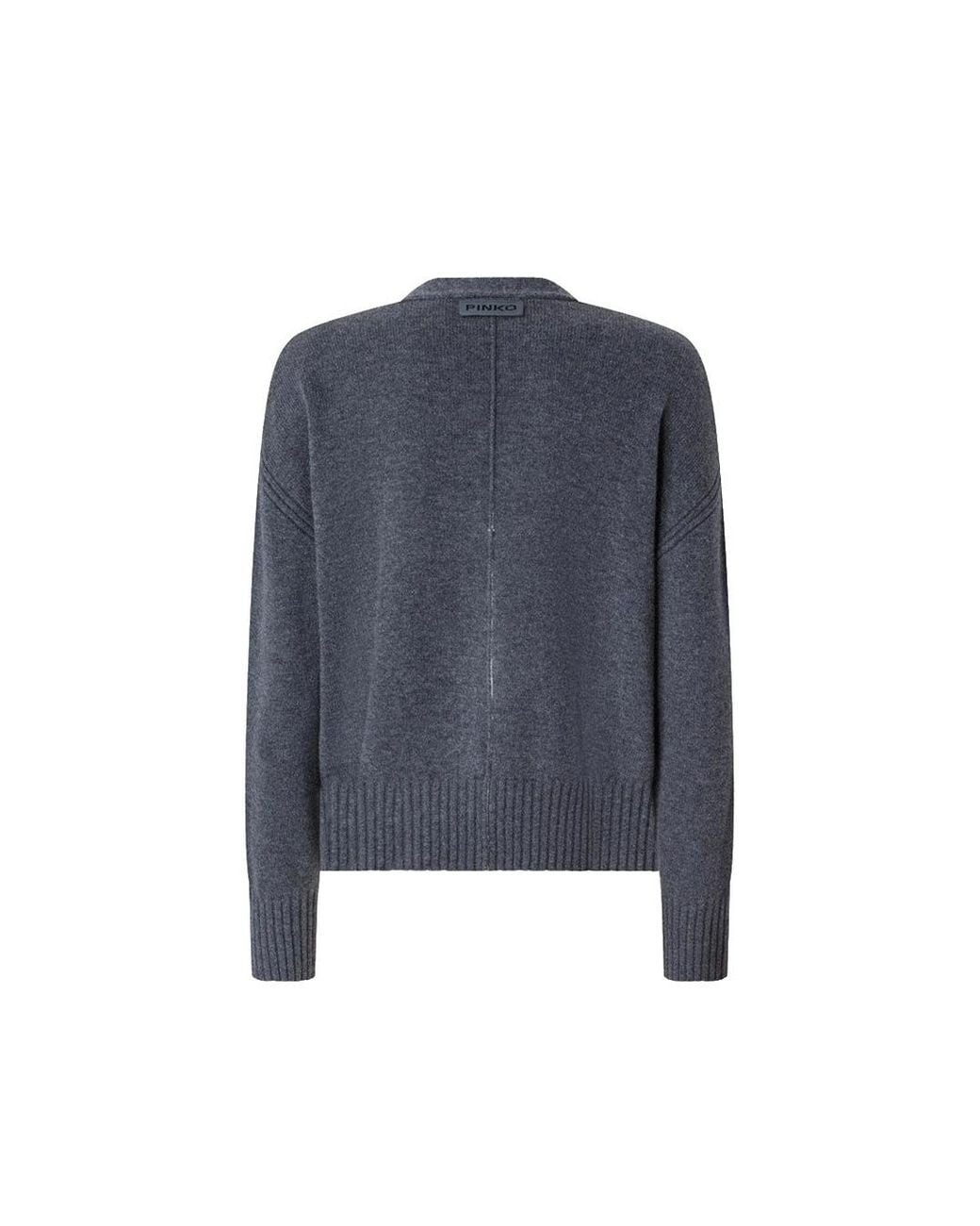 Pinko Blue Ribbed-Trim V-Neck Cardigan