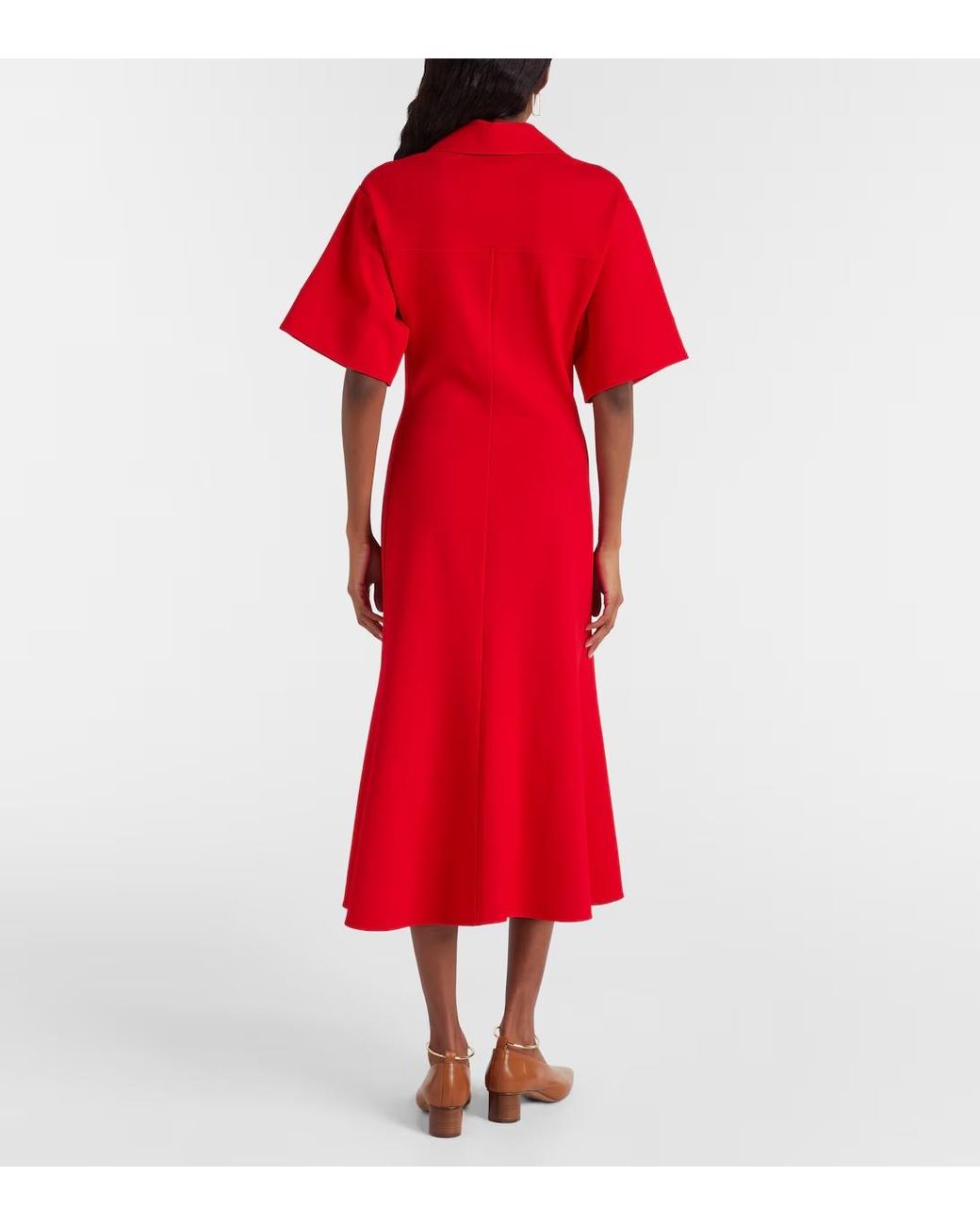 Jil Sander Red Midi Dress