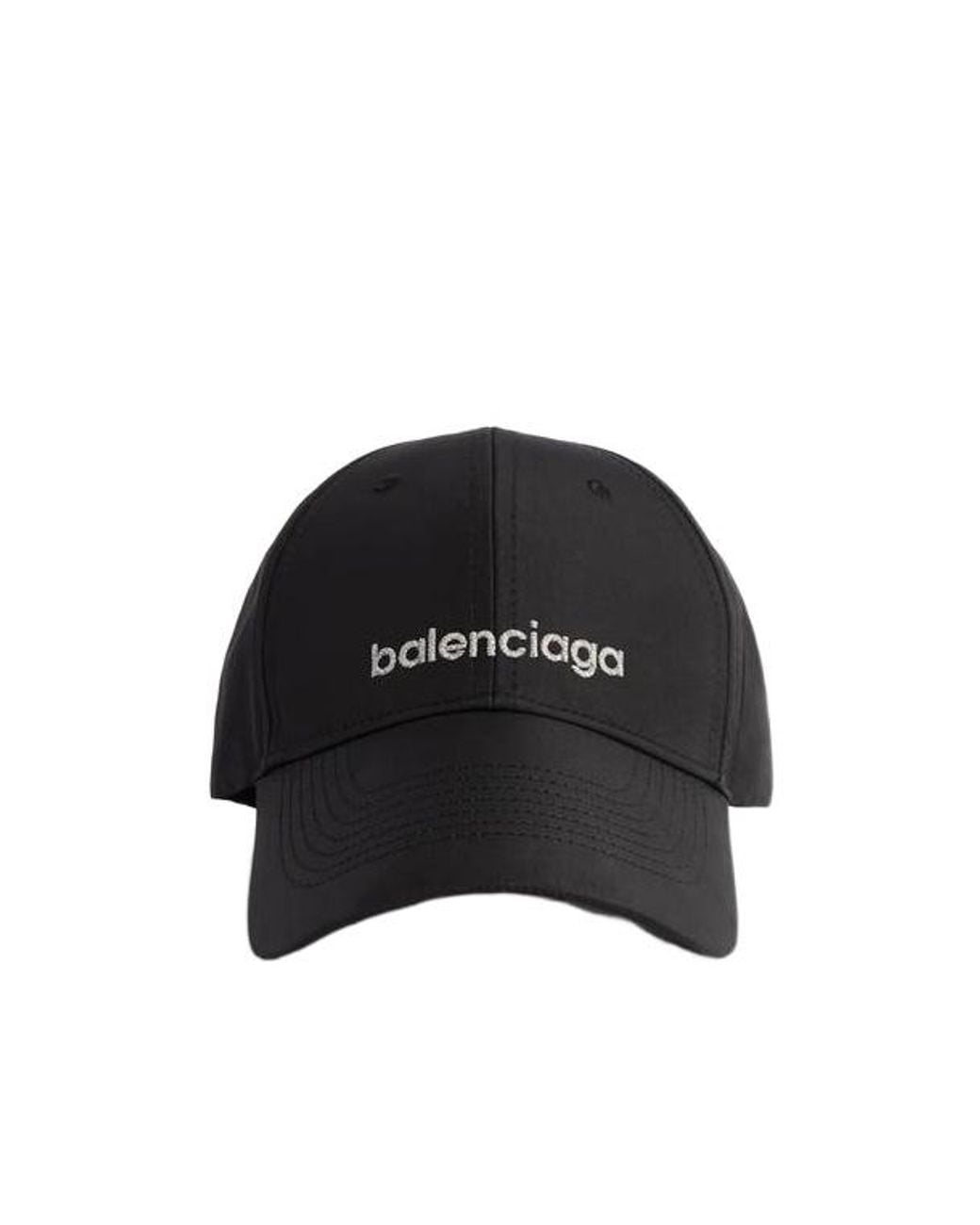 Balenciaga Black Logo Embroidered Baseball Cap for men