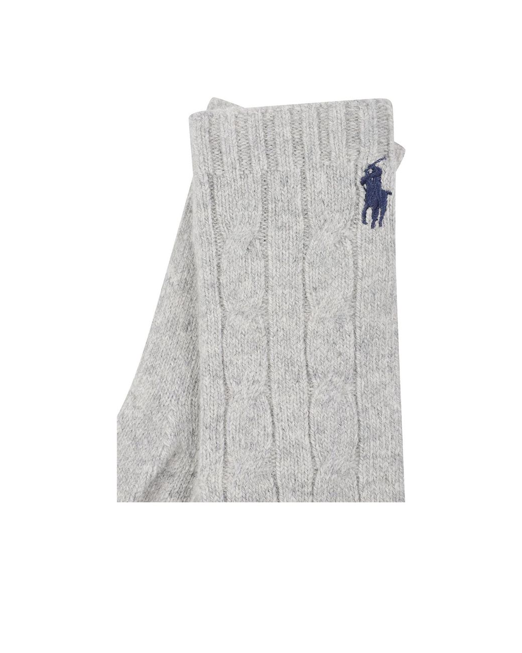 Ralph Lauren Gray Polo Logo Embroidered Knitted Gloves