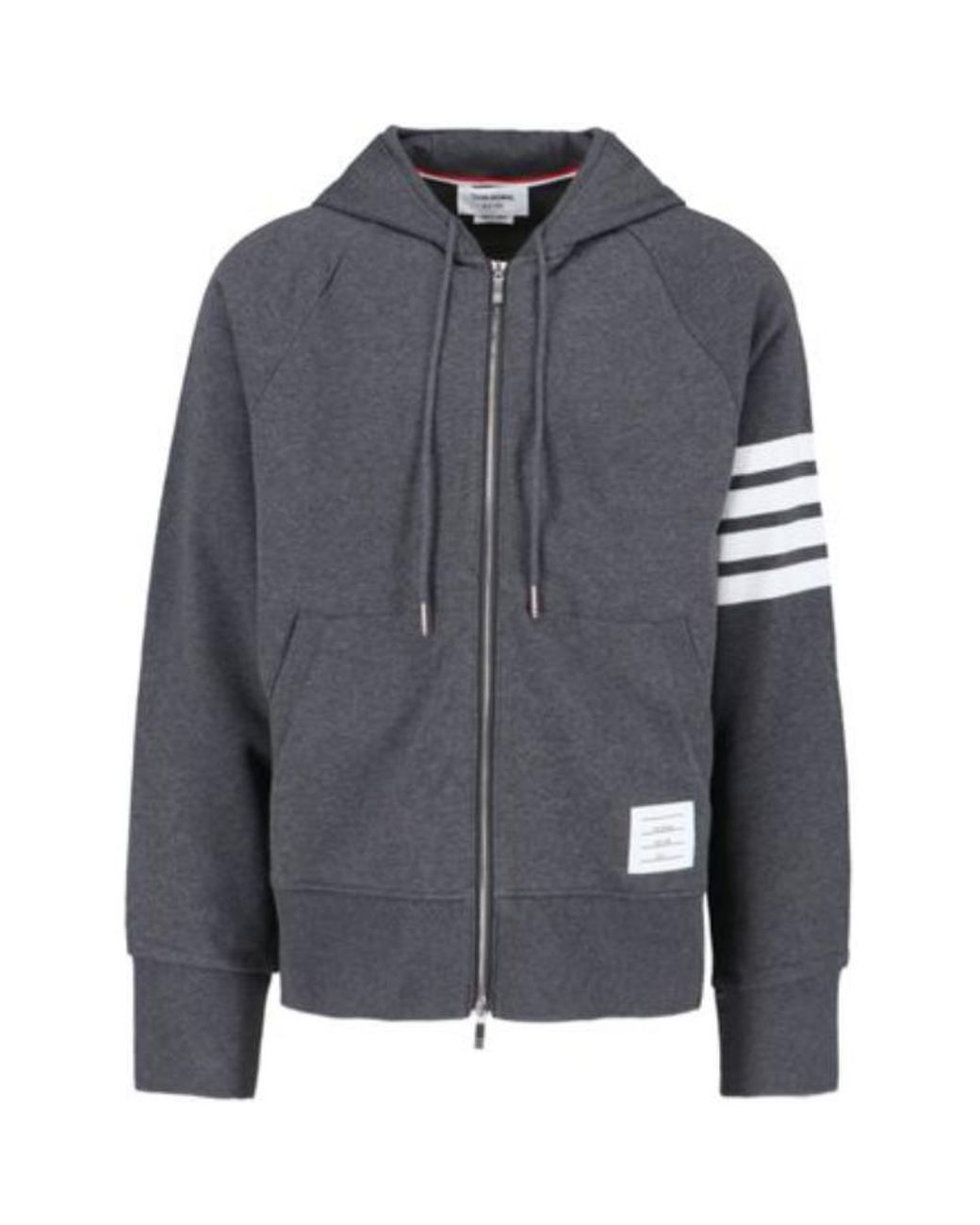Thom Browne Gray 4-Bar Striped Zipped Jacket for men