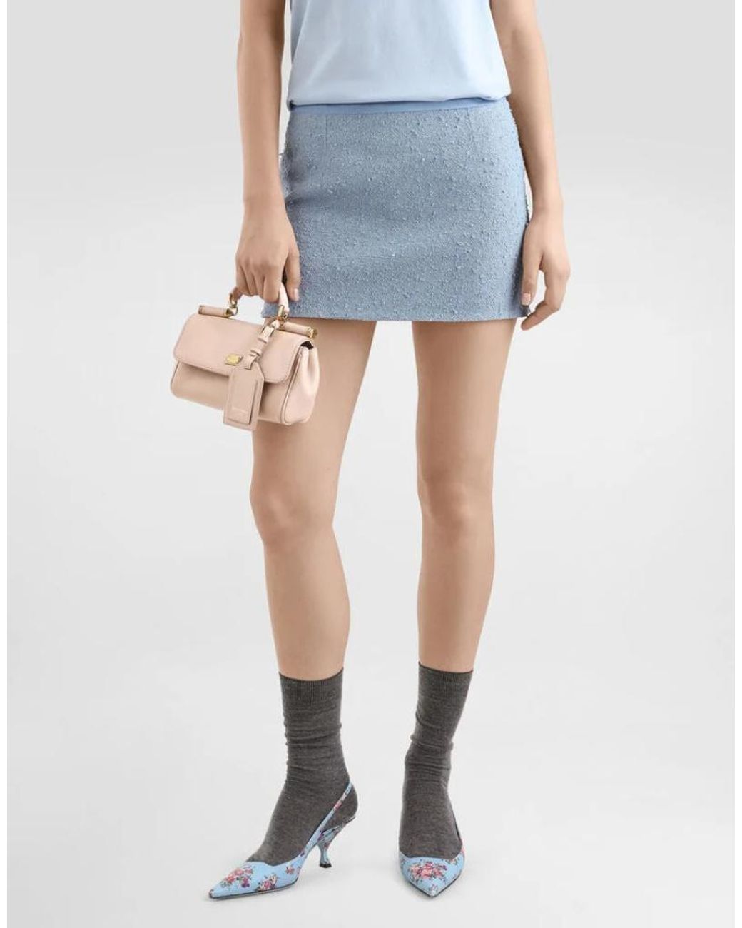 Dolce & Gabbana Pink Dolce & Gabbana Nude Leather Shoulder Bag