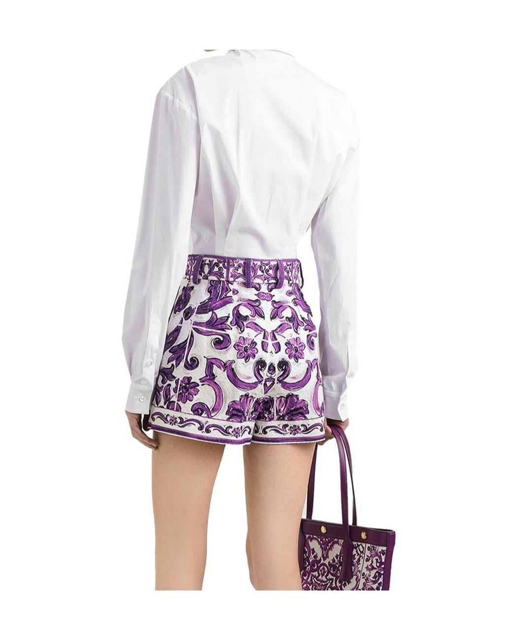 Dolce & Gabbana White Front Tie Detailed Poplin Shirt
