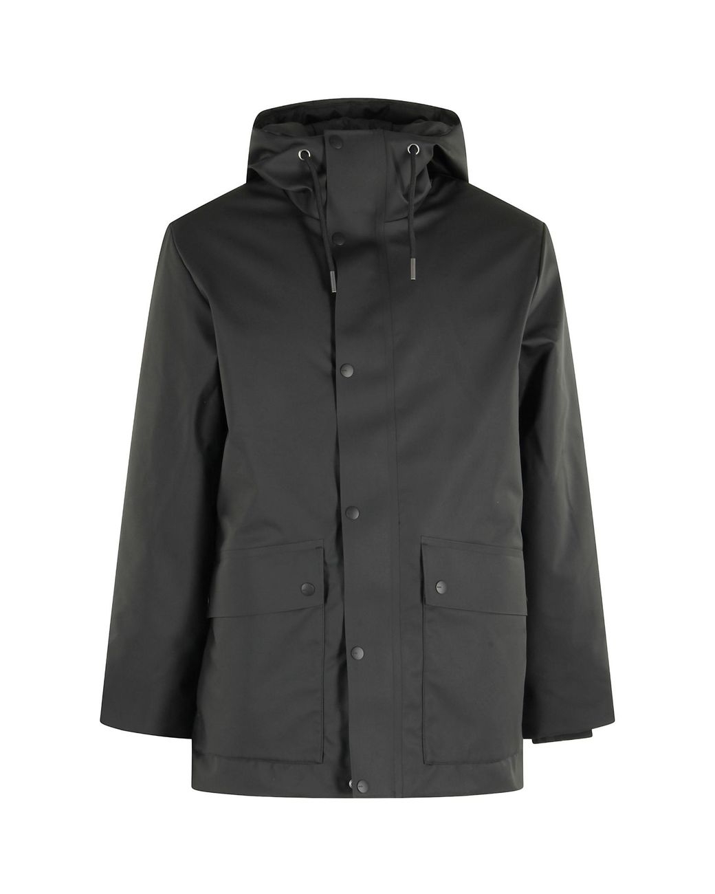 Rains Black Nome Hooded Parka Coat