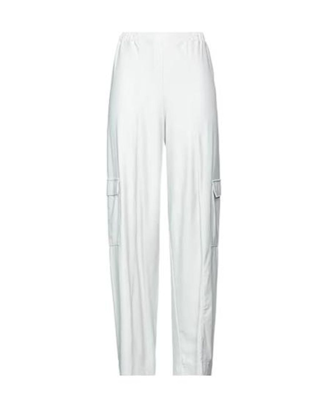 Max Mara White Solid-Color Cargo Pants