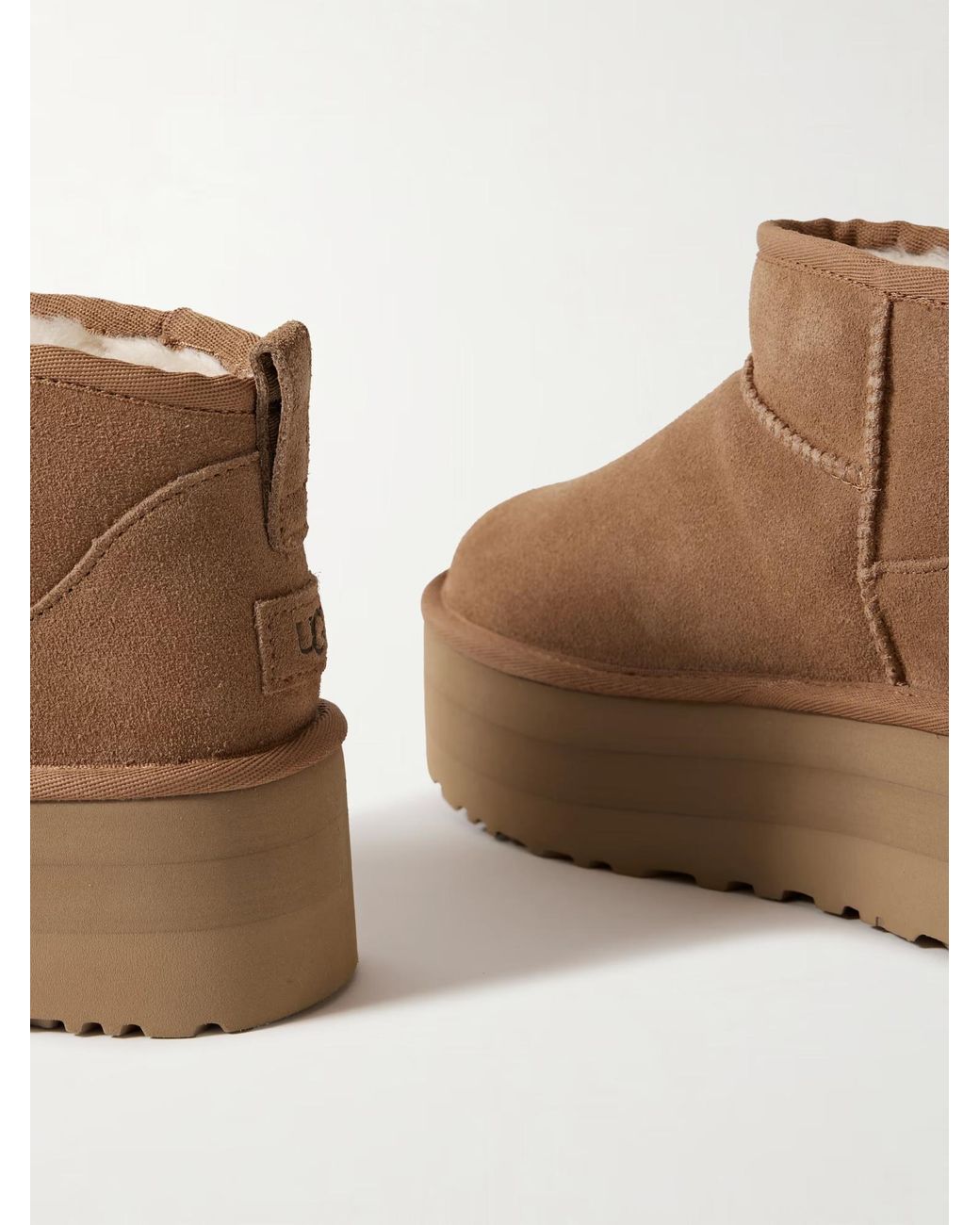 Ugg Brown Mini Platform Shearling Boots