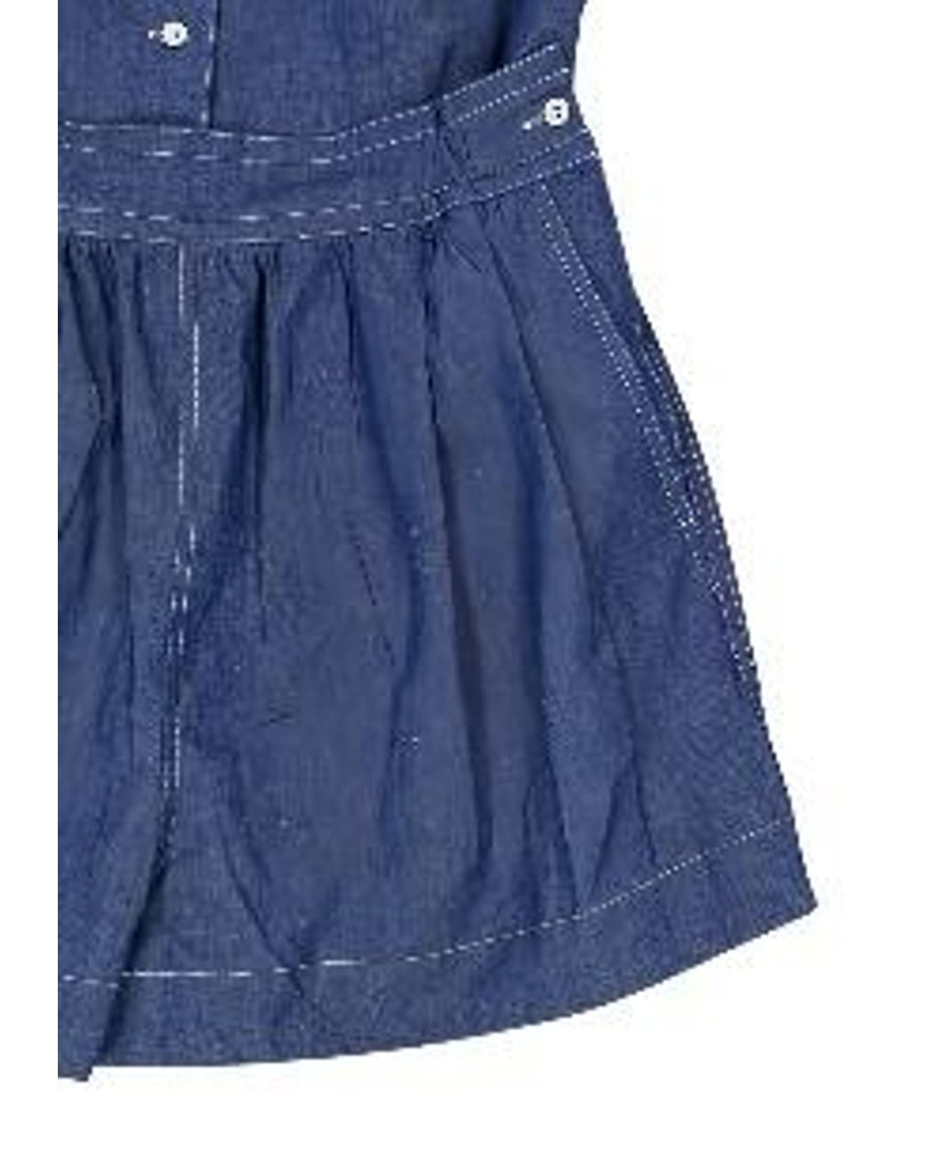 Prada Blue Cotton And Linen Denim Detachable Playsuit