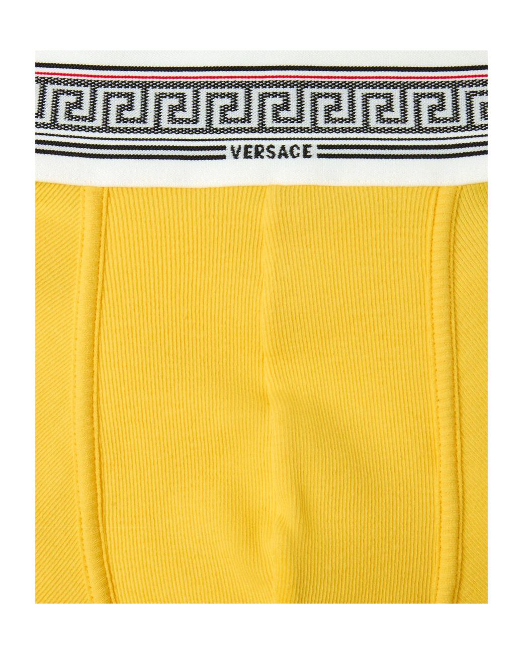 Versace Yellow Ribbed Jersey Trunks for men