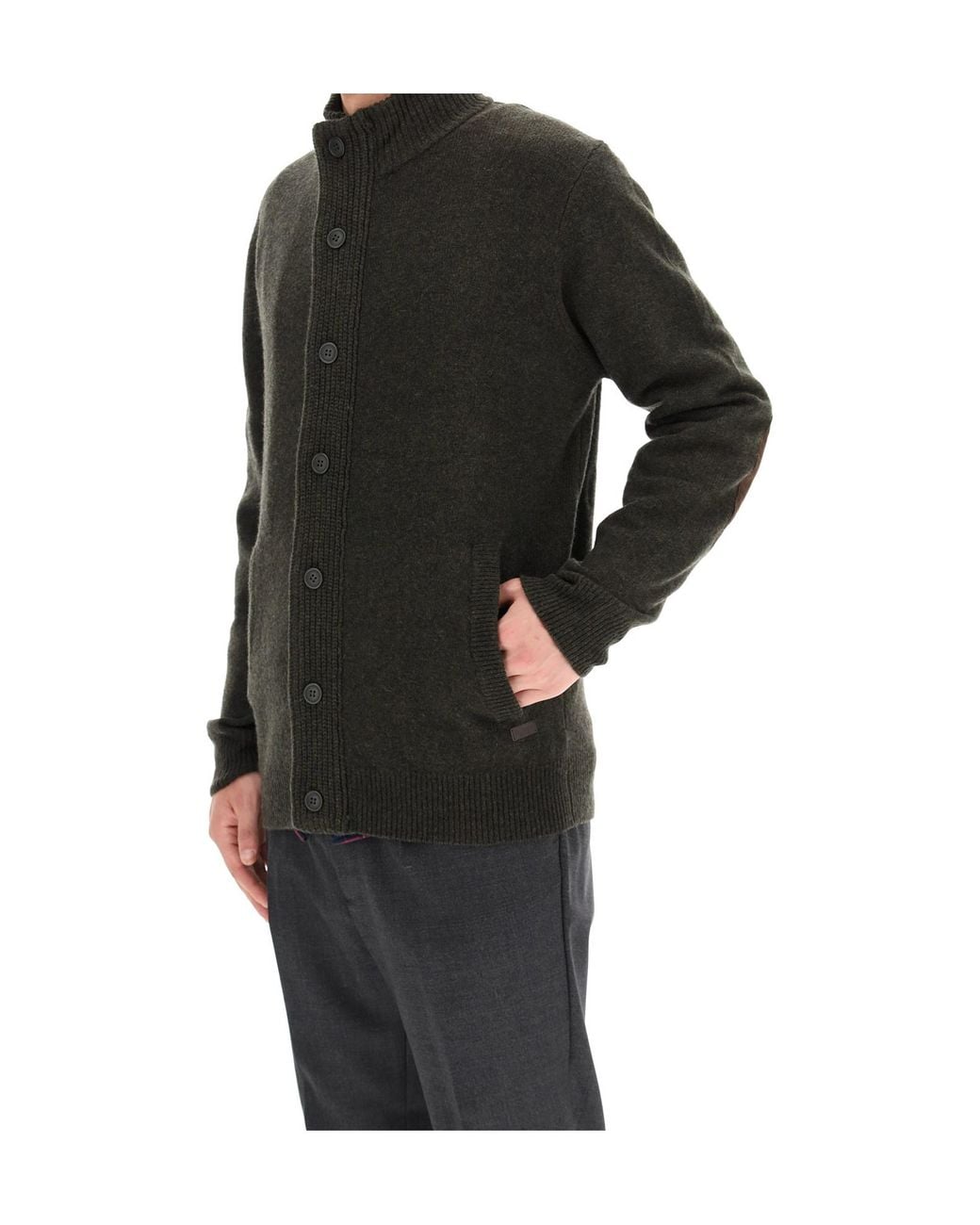 Barbour Blue High-Neck Button-Up Cardigan for men