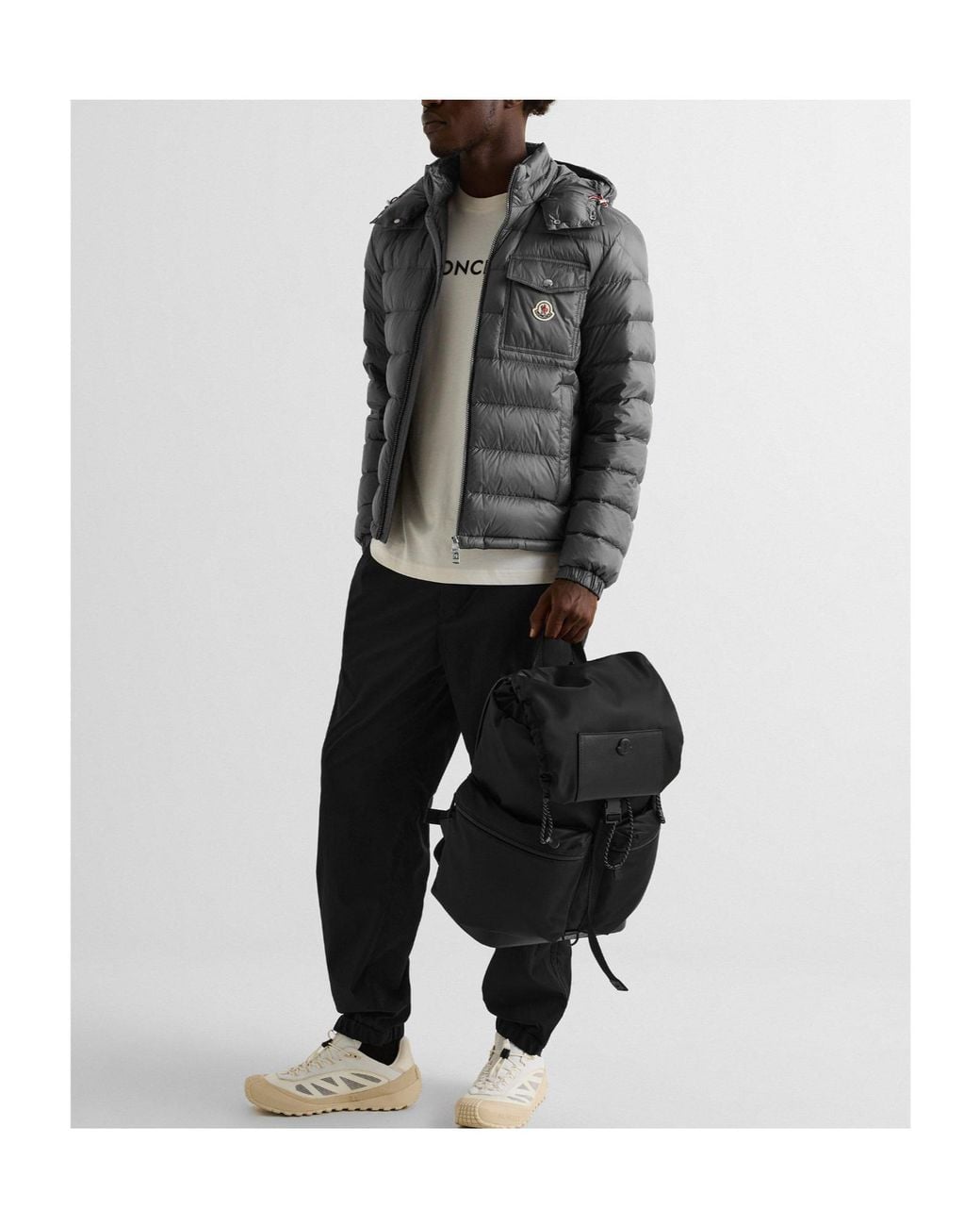 Moncler Gray Simple Down Jacket for men