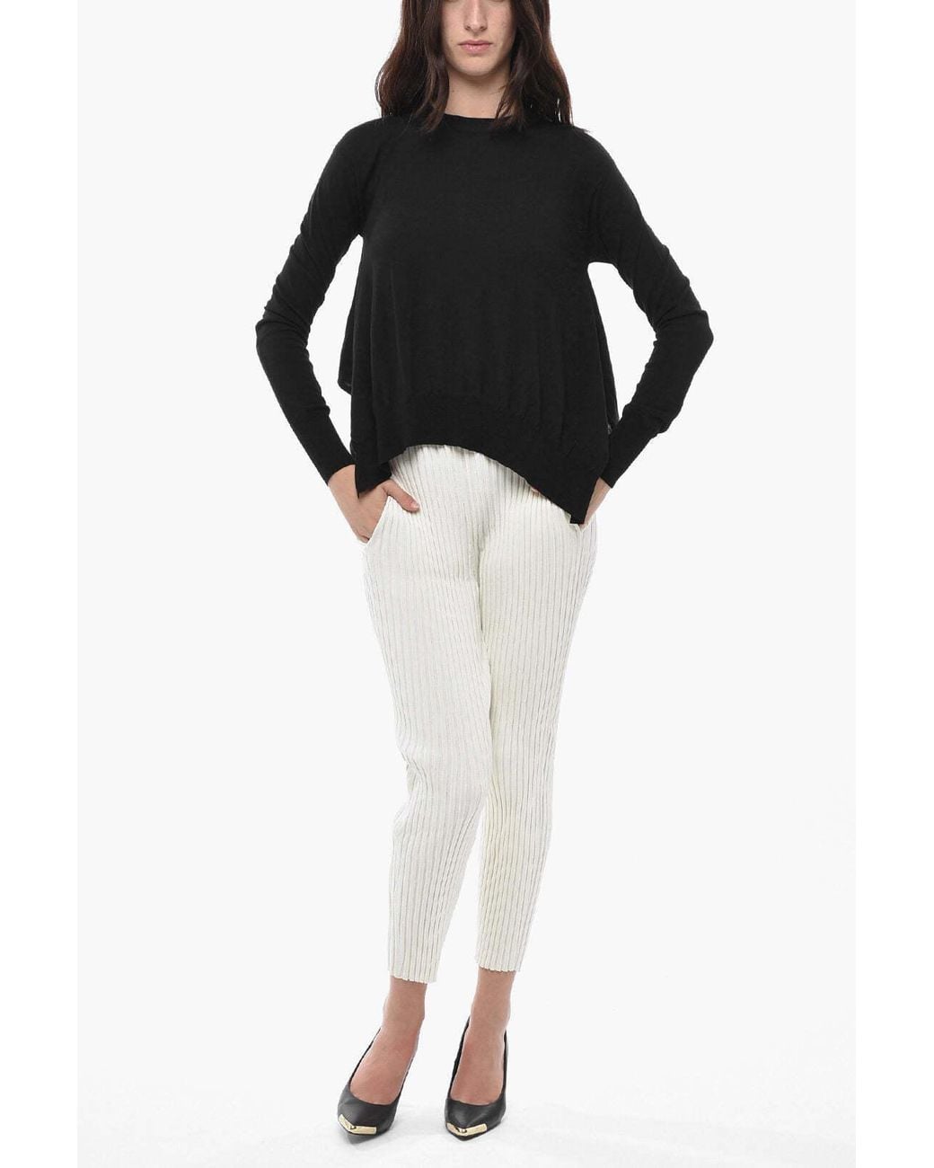 Stella McCartney Black Oversized Crewneck Sweater