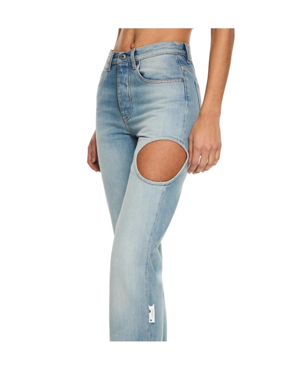 Off-White c/o Virgil Abloh Blue New Meteor Cut-Out Jeans
