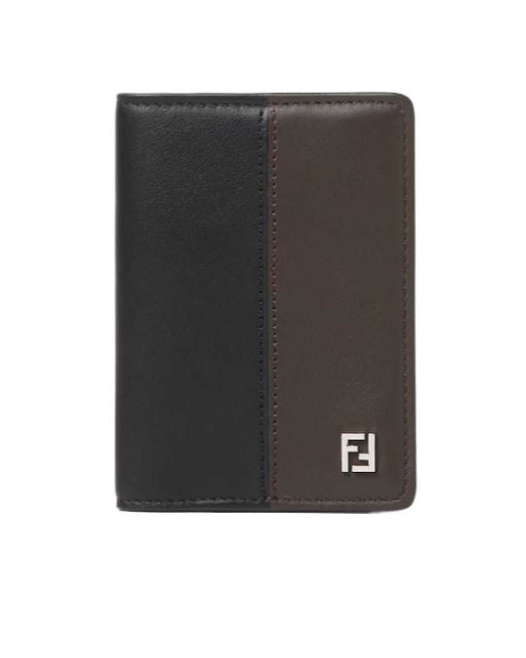 Fendi Black Ff Double Card Holder for men