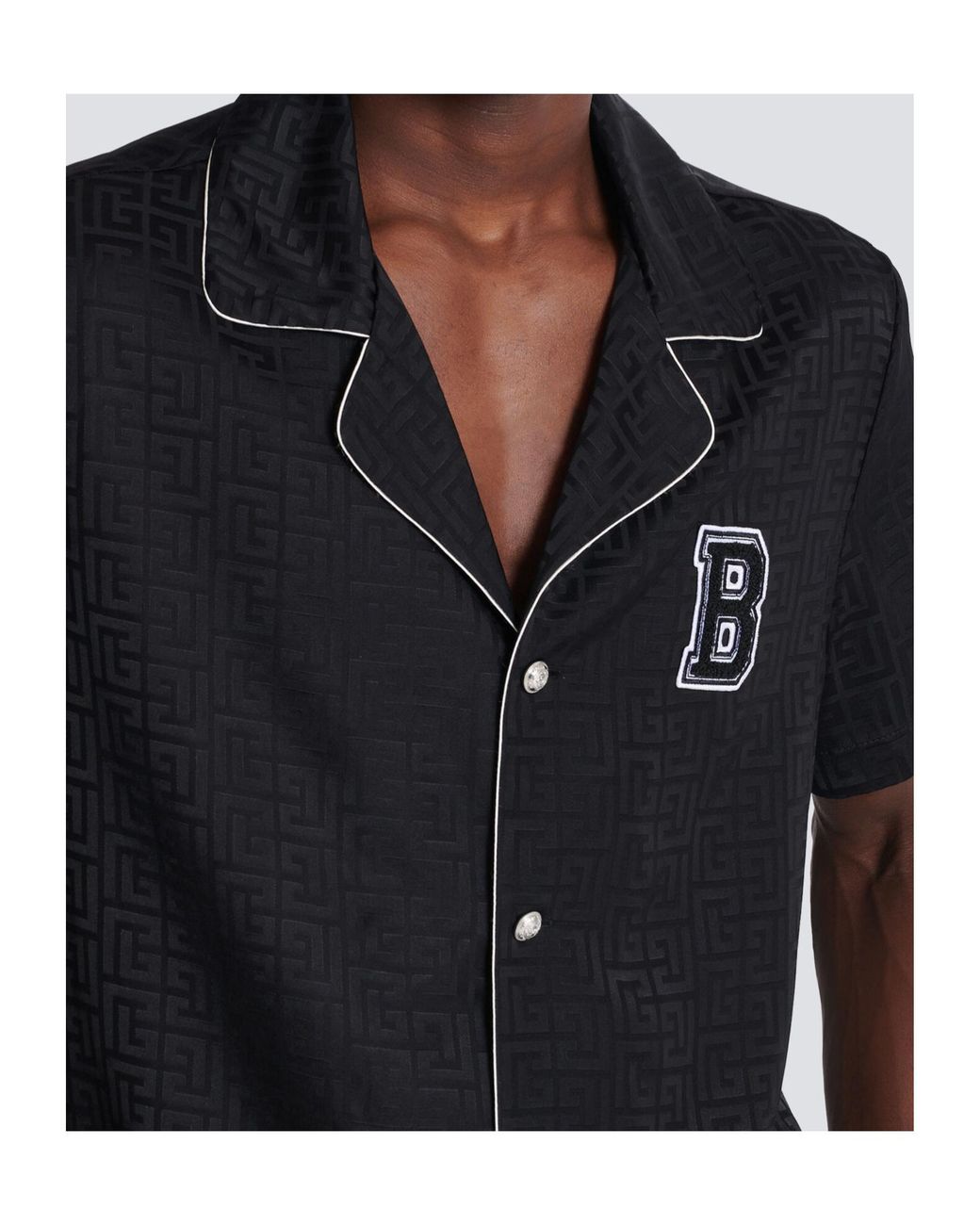 Balmain Black Varsity Pyjama Shirt for men