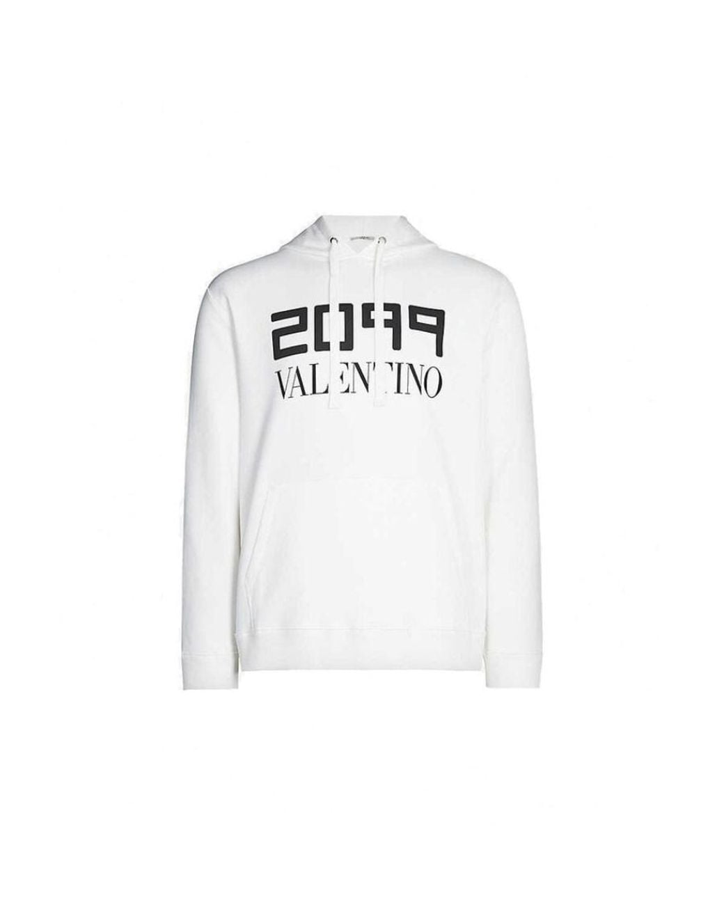 Valentino White 2099 Logo-Print Hoodie for men