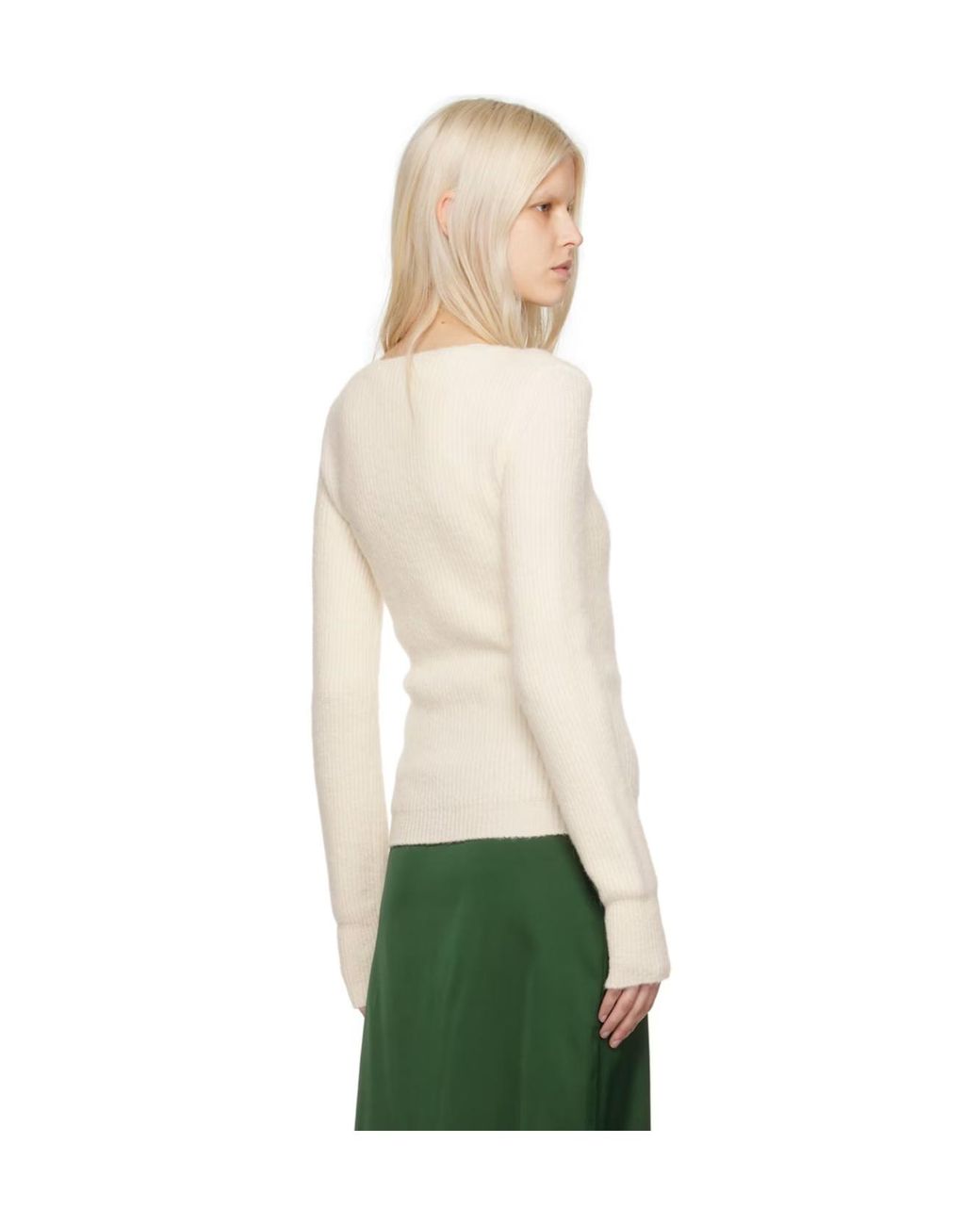 Jacquemus Green La Maille Pau Long-Sleeved Knitted Cardigan