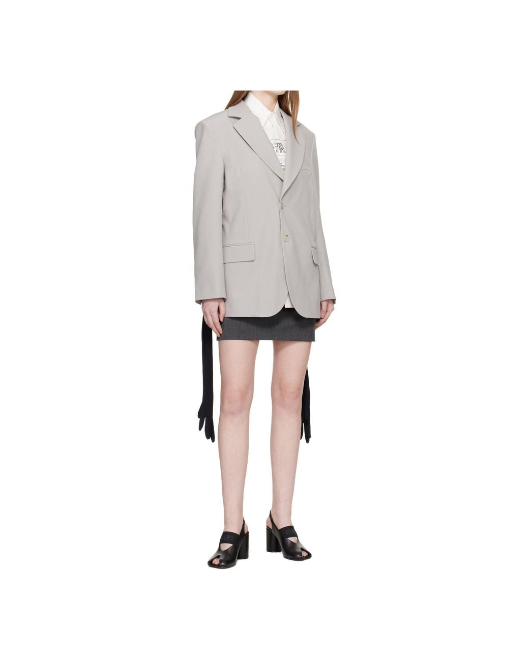 MM6 by Maison Margiela Gray Long-Sleeve Blazer