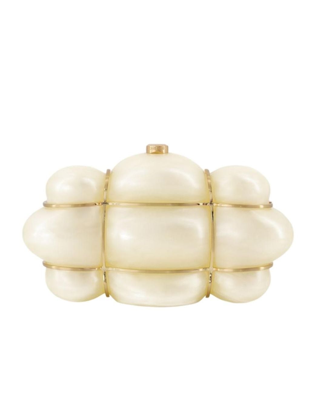 Cult Gaia Natural Bolla Sculpted Clutch Bag