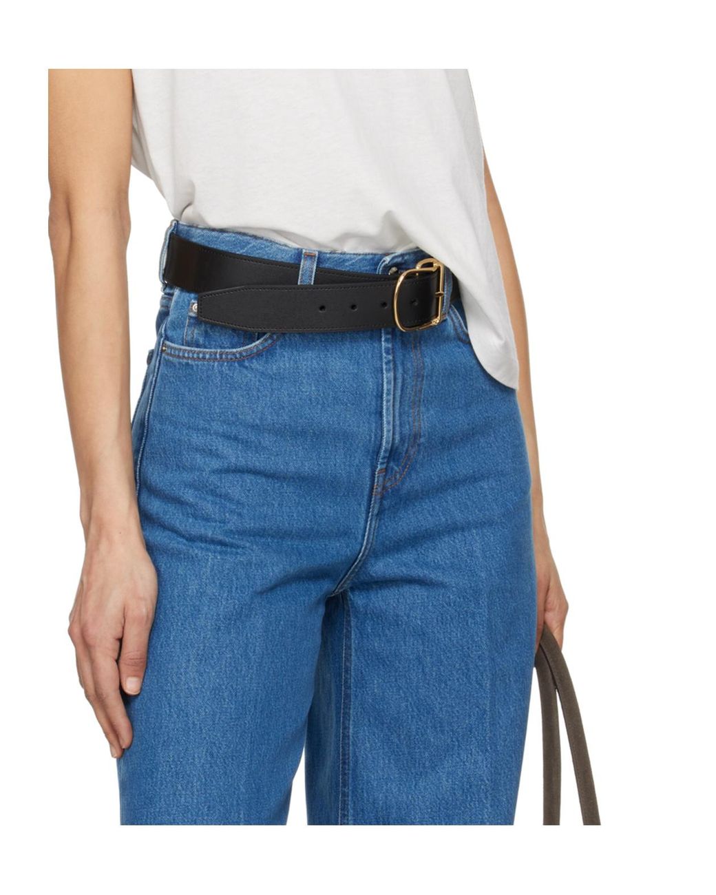 Totême Black Swirl Leather Belt