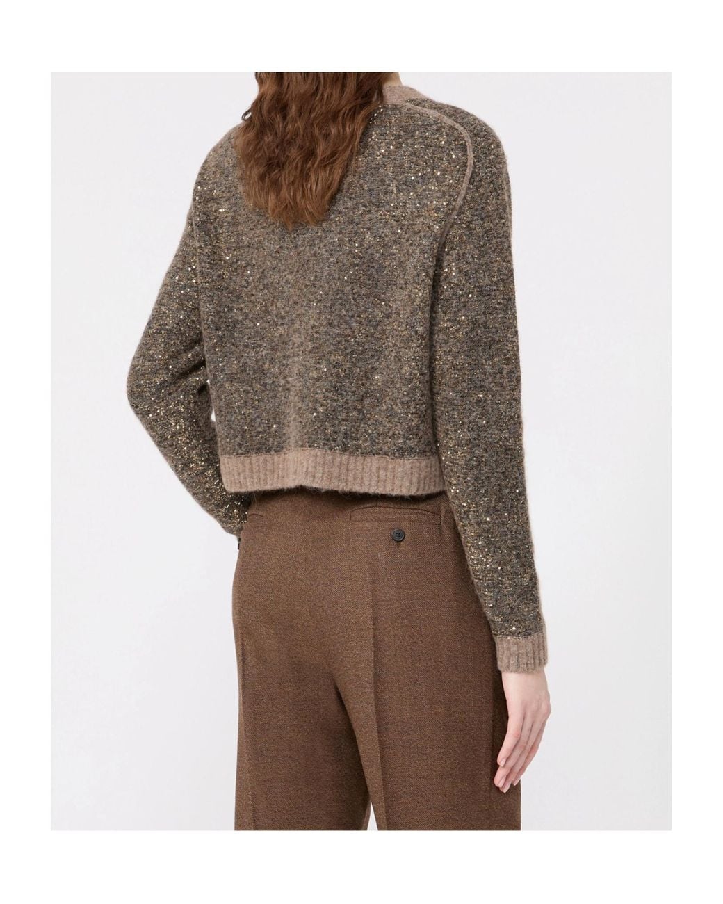 Weekend by Maxmara Green Cropped Alpaca-Blend Sweater