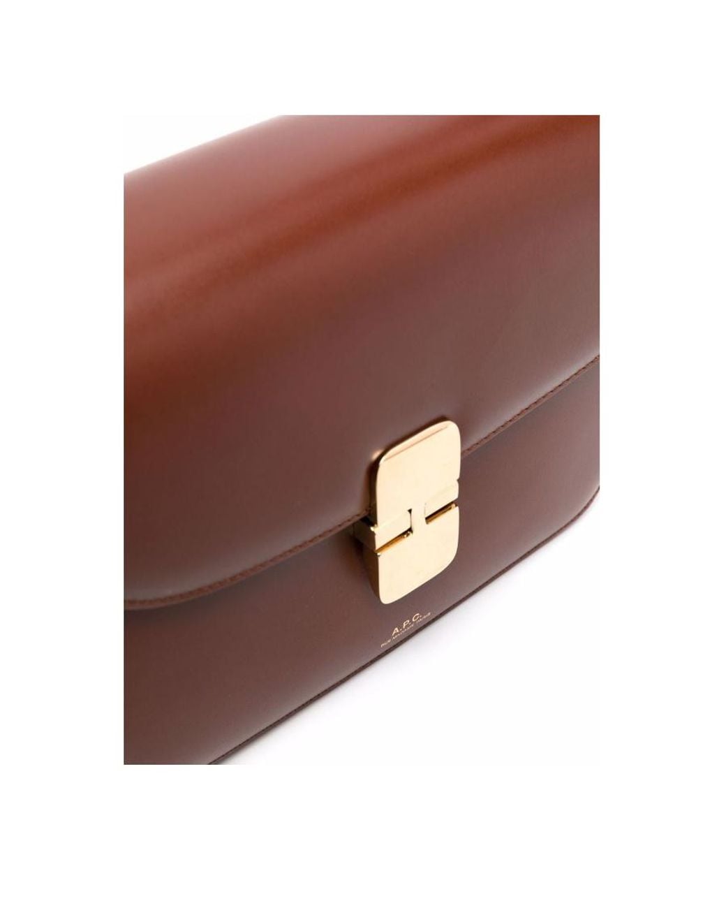 A.P.C. Brown Grace Logo Printed Small Shoulder Bag