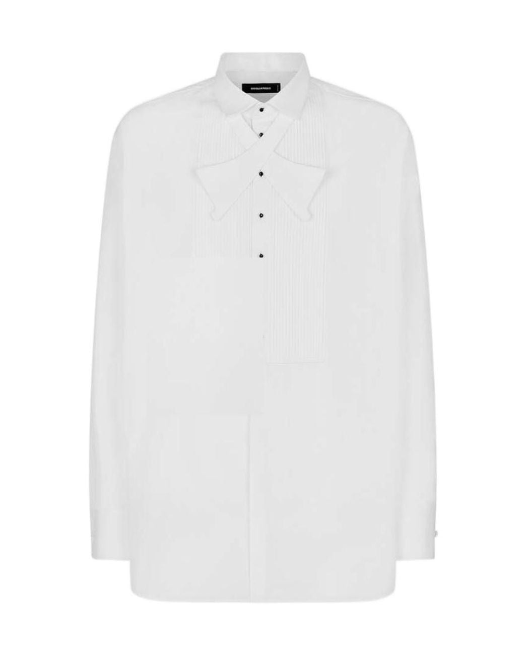 DSquared² White Bib-Style Buttoned Shirt for men