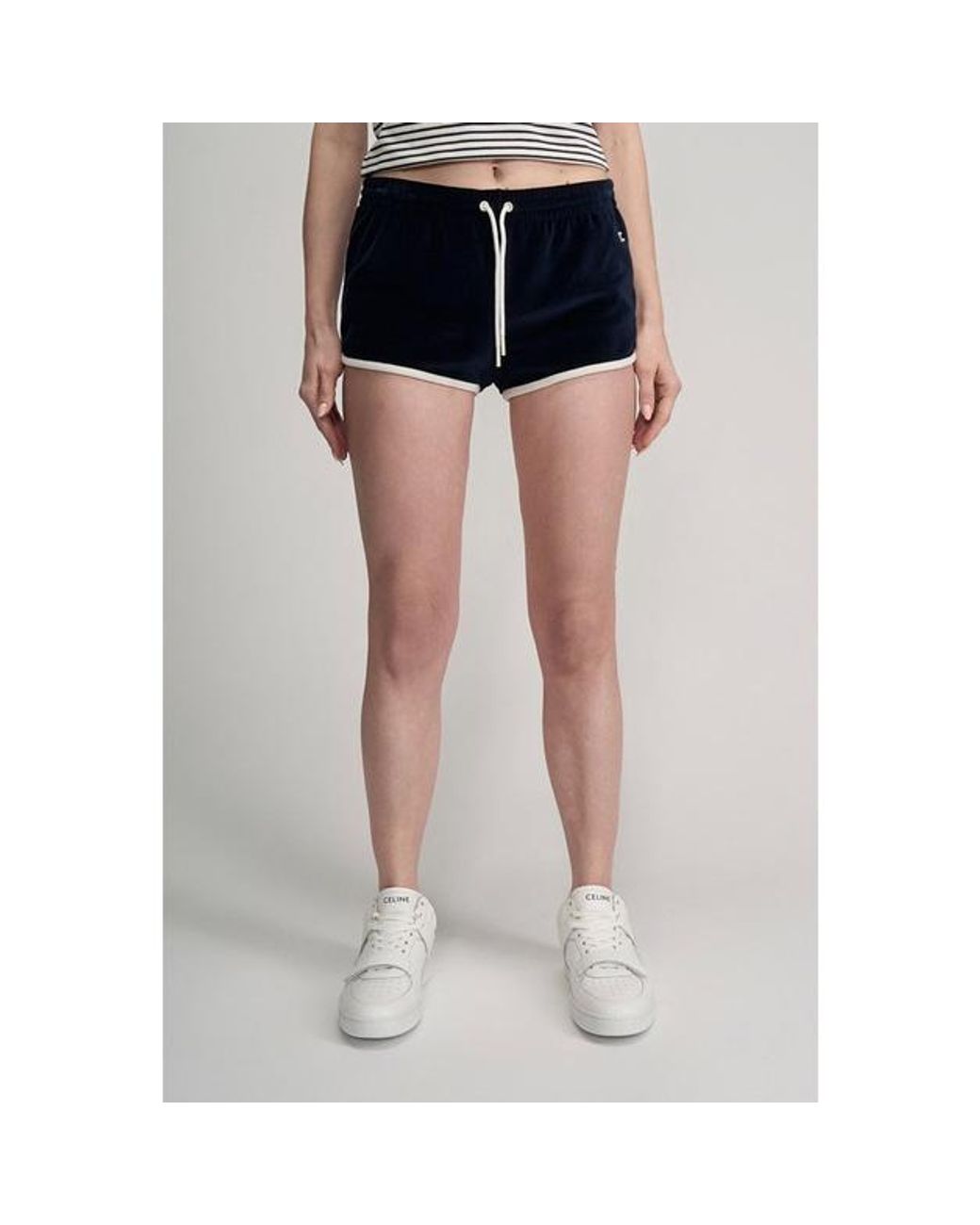 Céline Blue Triomphe Mini Shorts