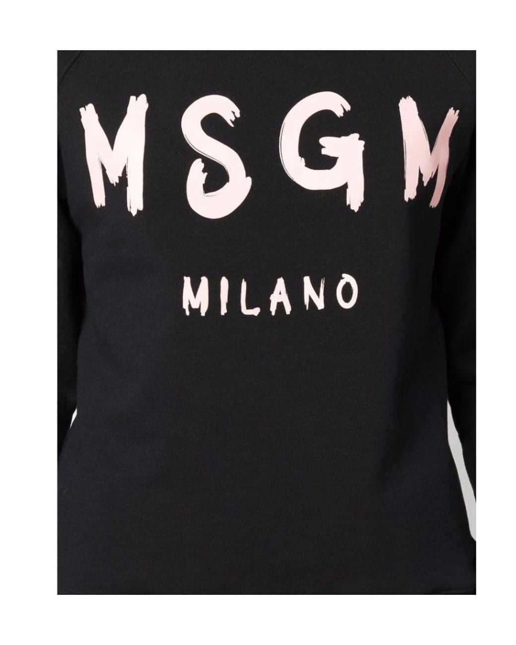 MSGM Black Crewneck Logo Sweatshirt