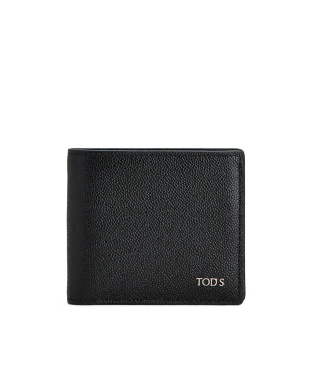 Tod's Black Logo Plaque Bifold Wallet for men